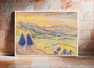 Πίνακας, A Broad Valley at Sunset (ca. 1897) by Hippolyte Petitjean