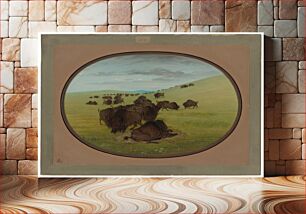 Πίνακας, A Buffalo Wallow (1861-1869) by George Catlin