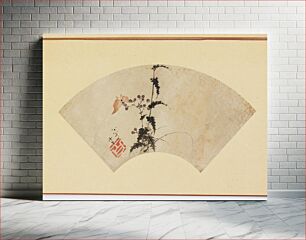 Πίνακας, A butterfly and a flowering plant by Katsushika Hokusai