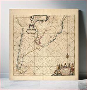 Πίνακας, A chart of the sea coast of Brazil from Cape St. Augustine to the straights of Magellan, & in the South Sea, from the latitud of eight degrees, to the said straights