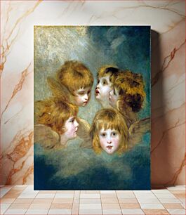 Πίνακας, A Cherub Head in Different Views (Miss Frances Gordon, by Sir Joshua Reynolds