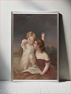 Πίνακας, A child and a young girl, portrait sketch, Berndt Abraham Godenhjelm