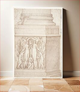 Πίνακας, A column's sculptural base by Melchior Lorck