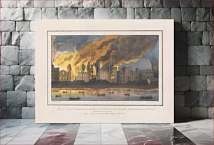 Πίνακας, A Correct View of the Conflagration of Parliament as Seen from the River at 8 o'clock in the Evening Oct. 16th 1834