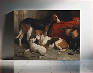 Πίνακας, A Couple of Foxhounds with a Terrier, the property of Lord Henry Bentinck
