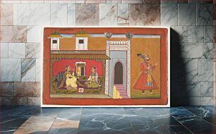 Πίνακας, A Courtesan and Her Lover Estranged by a Quarrel: Page from a Rasamanjari series by Devidasa of Nurpur