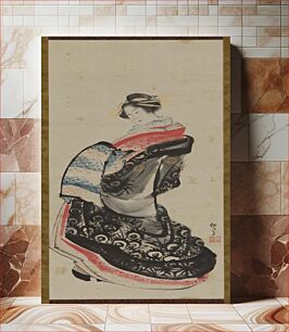 Πίνακας, A courtesan standing by Katsushika Hokusai