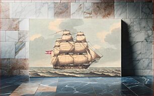 Πίνακας, A Danish frigate, to be seen in lee, with crosswinds by C.W. Eckersberg