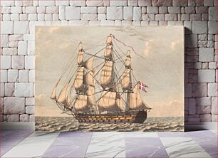 Πίνακας, A Danish leave ship, to be seen in the lee, with a side wind by Niels Truslew