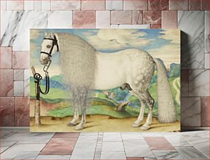 Πίνακας, A Dappled Gray Stallion Tethered in a Landscape (1584-1587)