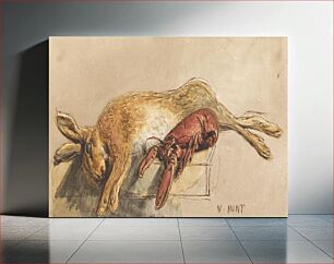 Πίνακας, A Dead Hare and a Cooked Lobster on a Bench by William Henry Hunt