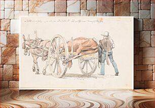 Πίνακας, A dead horse is driven away on a donkey cart by Johan Thomas Lundbye