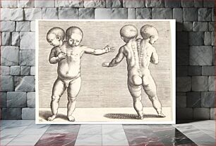 Πίνακας, A deformed child with two heads by Hendrick Goltzius