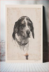 Πίνακας, A dog's head by Alexander Blom