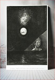 Πίνακας, À Edgar Poe (À l'horizon l'Ange des Certitudes, et dans le ciel sombre, un regard intérrogateur) by Odilon Redon