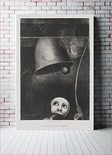 Πίνακας, A Edgar Poe (Un masque sonne le glas funebre) [To Edgar Poe (A Mask Sounds the Death Knell)] by Odilon Redon
