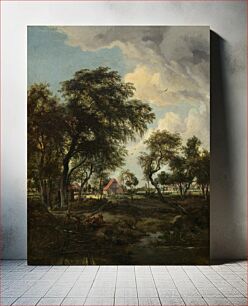 Πίνακας, A Farm in the Sunlight (1668) by Meindert Hobbema