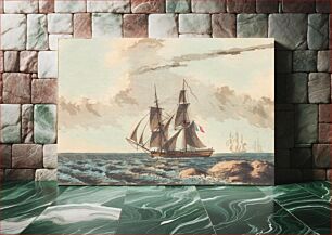 Πίνακας, A French canon brig cruising close under water by C.W. Eckersberg