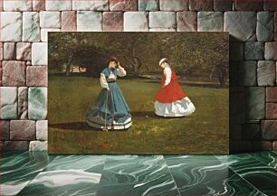 Πίνακας, A Game of Croquet (1866) by Winslow Homer