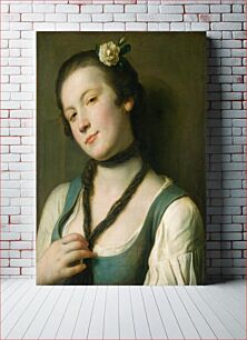 Πίνακας, A Girl with a Flower in Her Hair (1760–1762) by Pietro Rotari