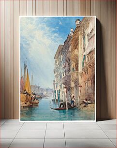 Πίνακας, A Gondola on the Grand Canal, Venice (1866) by William Callow