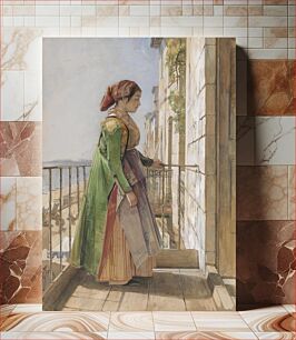 Πίνακας, A Greek Girl Standing on a Balcony