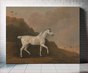 Πίνακας, A Grey Arab Stallion in a Desert Landscape