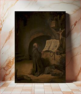 Πίνακας, A hermit in prayer by Rembrandt van Rijn