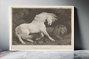 Πίνακας, A Horse Affrighted at a Lion (1788) by George Stubbs
