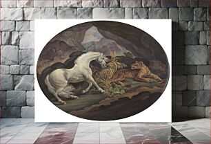 Πίνακας, A Horse Frightened by a Lioness