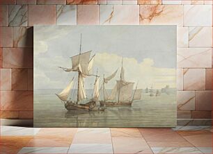 Πίνακας, A Hoy and a Lugger with other Shipping on a Calm Sea