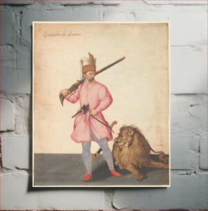 Πίνακας, A Janissary "of War" with a Lion by Jacopo Ligozzi