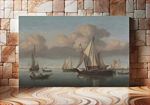Πίνακας, A Kaag at Anchor with Sails Hoisted and a State Yacht and Other Vessels