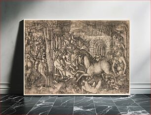 Πίνακας, A King Pursued by a Unicorn (ca. 1555) by Jean Duvet