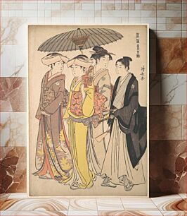 Πίνακας, A Lady from a Samurai Household with Three Attendants, from the series A Brocade of Eastern Manners (Fūzoku Azuma no nishiki) by Torii Kiyonaga
