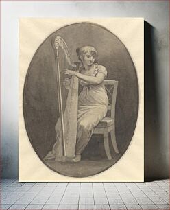Πίνακας, A lady playing the harp by C.W. Eckersberg