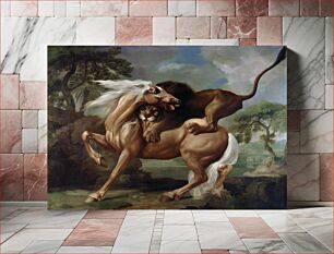 Πίνακας, A Lion Attacking a Horse (1762) by George Stubbs