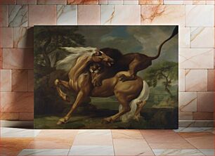 Πίνακας, A Lion Attacking a Horse (1762) by George Stubbs