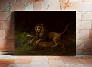 Πίνακας, A Lion Attacking a Stag by George Stubbs