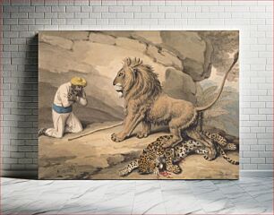 Πίνακας, A Lion Standing over a Wounded Leapard
