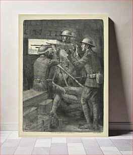 Πίνακας, A machine gun emplacement in the old Verdun trenches / L. Jonas, 1927