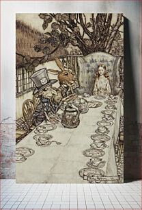 Πίνακας, "A Mad Tea Party" from a 1907 edition of Alice's Adventures in Wonderland illustrated by Arthur Rackham