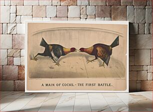 Πίνακας, A main of cocks,--the first battle between 1856 and 1907 by Currier & Ives