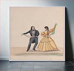 Πίνακας, A man and a woman dancing, from a group of drawings depicting Peruvian dress, attributed to Francisco (Pancho) Fierro