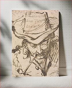 Πίνακας, A Man in a Broad Brimmed Hat, Smoking a Pipe