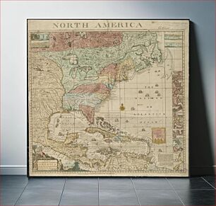 Πίνακας, A map of the British Empire in America with the French and Spanish settlements adjacent thereto