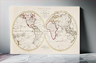 Πίνακας, A Map of the World from the best Authorities (1795) from Carey's American Edition of Guthrie's Geography Improved
