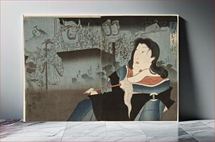Πίνακας, A Memorial Portrait of Onoe Kikugorō IV by Tsukioka Yoshitoshi
