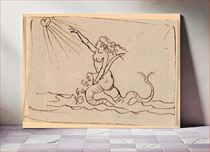 Πίνακας, A mermaid pointing up towards the sun by Nicolai Abildgaard
