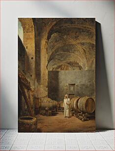 Πίνακας, A monk in a ruin which has been made into a wine cellar, 1823, by Alexander Lauréus